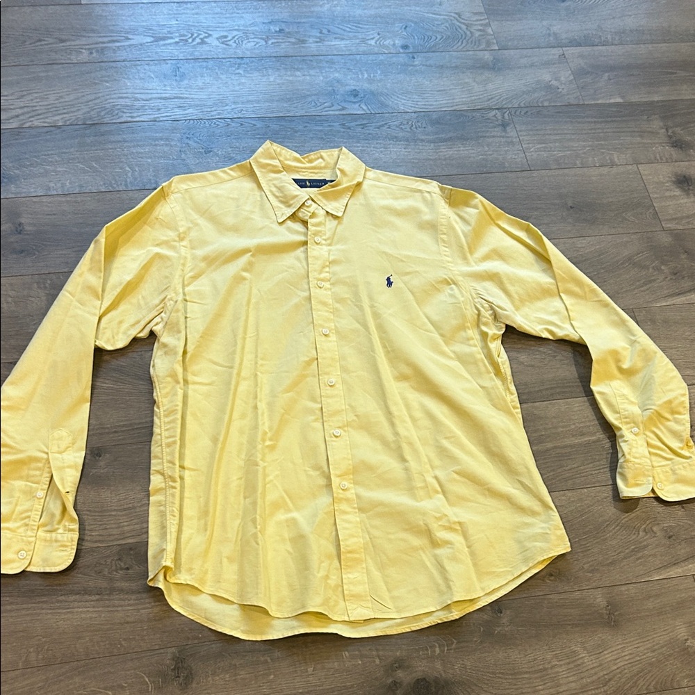 Polo by Ralph Lauren Men's Yellow Button Down Shirt